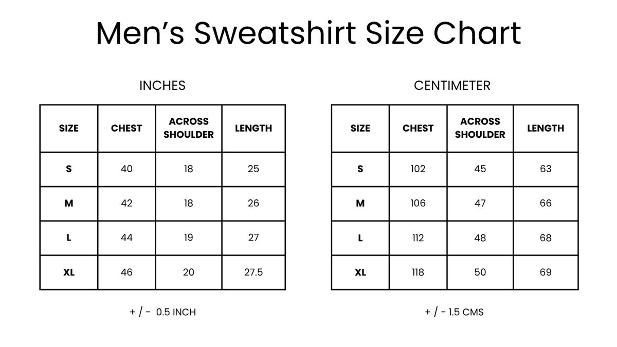 Cozy Polo Sweatshirt Size Chart