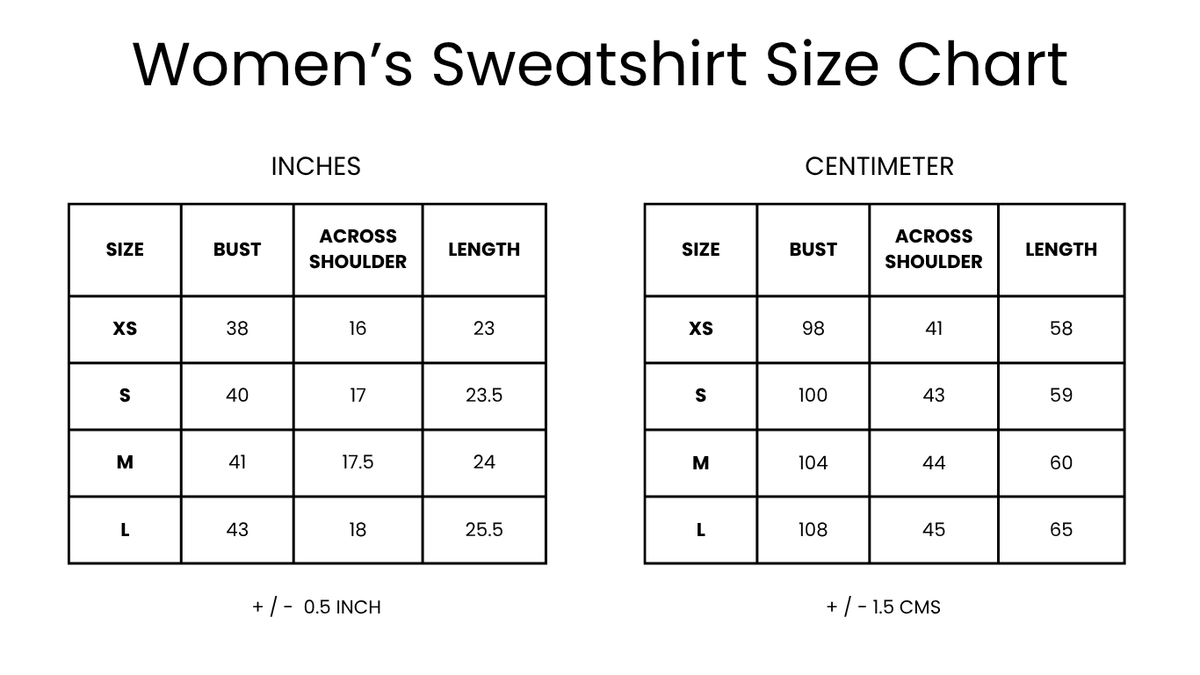 Cozy Polo Sweatshirt Size Chart